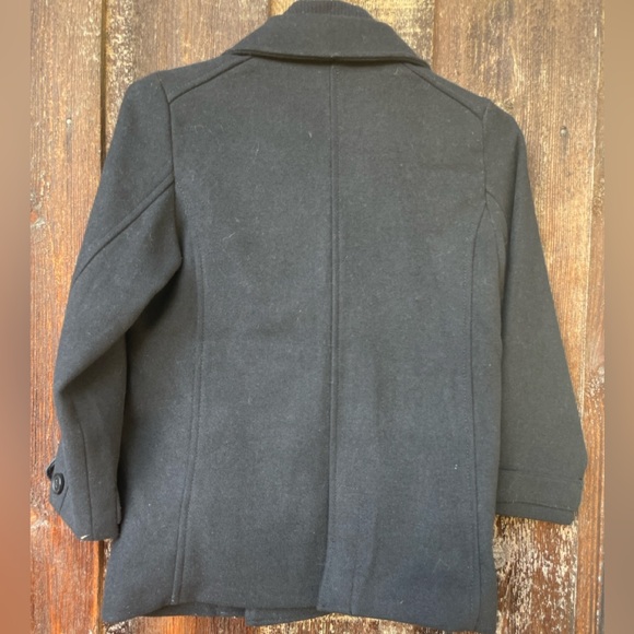 Double Breasted Black Wool Jacket Winterweight Full Lined Zipper & Snap … - Picture 8 of 13